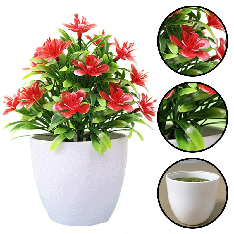 1 قطعة الزهور الاصطناعية خمس أوراق البرقوق الصغيرة أصائص زرع شجرة يمكن وضعها في الداخل وفي الهواء الطلق مناسبة للديكور المنزل #5