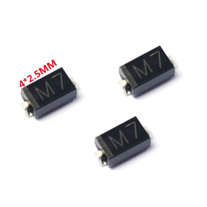 100PCS M1 M2 M4 M7 A7 SMA 1A 1N4001 4002 4004 4007 SS12  SS310 RS1M RS2M ES1D ES1J US1M Schottky Rectifier Diode DO-214AC