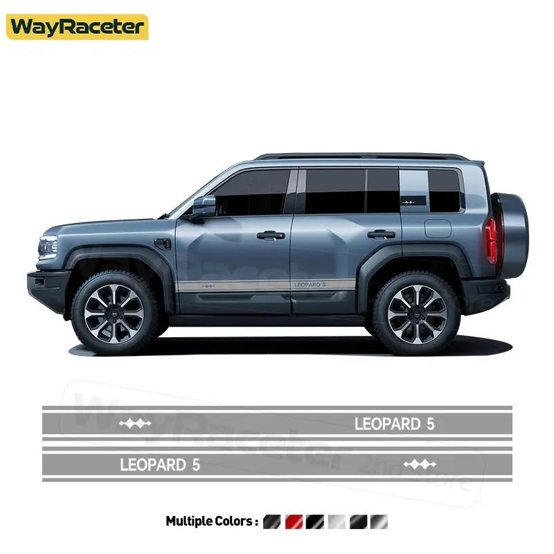 

2 Pcs/Set Door Side Stripes Sticker Matte Black Graphics Vinyl Decal For BYD Leopard 5 2024 2025 Off Road Accessories