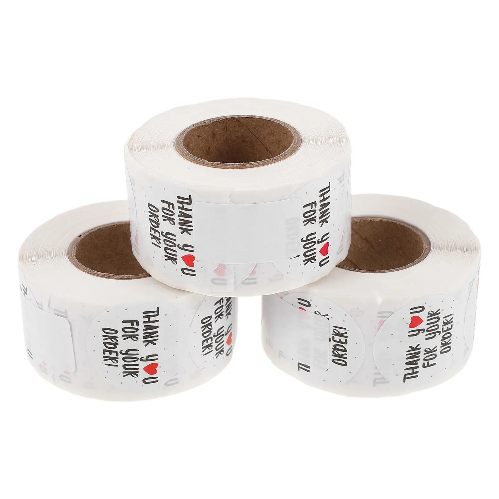 

3 Roll Thank You Stickers Round Adhesive Labels for Packaging Envelopes Shipping Small Business Appreciation Sealing Sticker