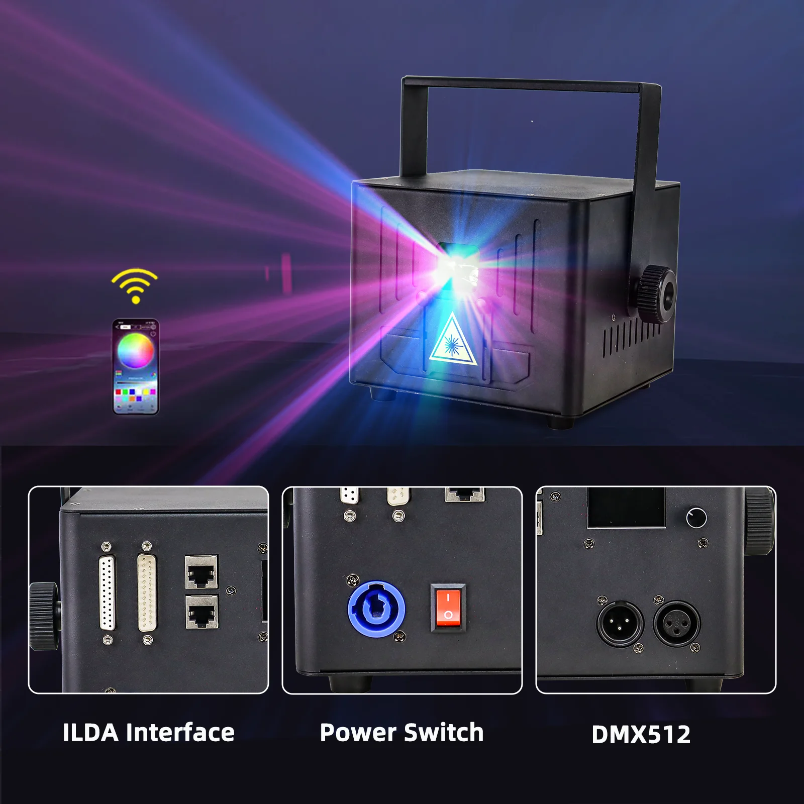 5 واط APP بلوتوث التحكم شعاع تأثير أنماط ضوء DIY بها بنفسك الرسوم المتحركة Gobos الكلمات RGB العارض DMX للديسكو DJ حفلة KTV الزفاف #3