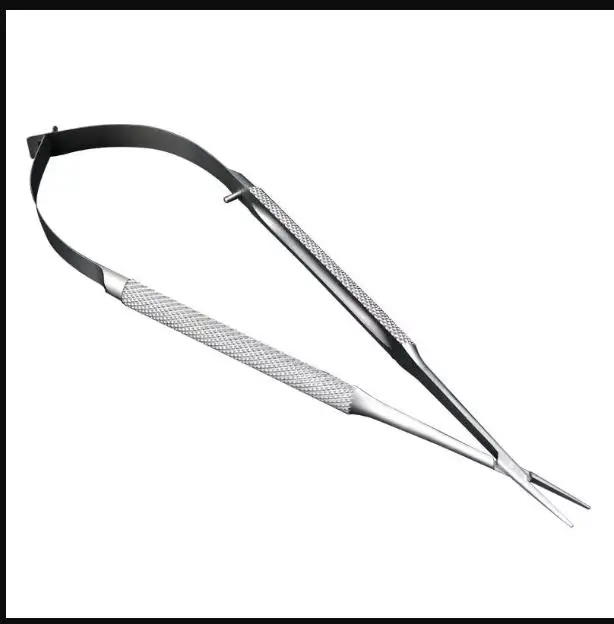 Ophthalmic Microscope round Handle Needle Holder Needle Clamping Forceps Microsurgical Instruments for Precision