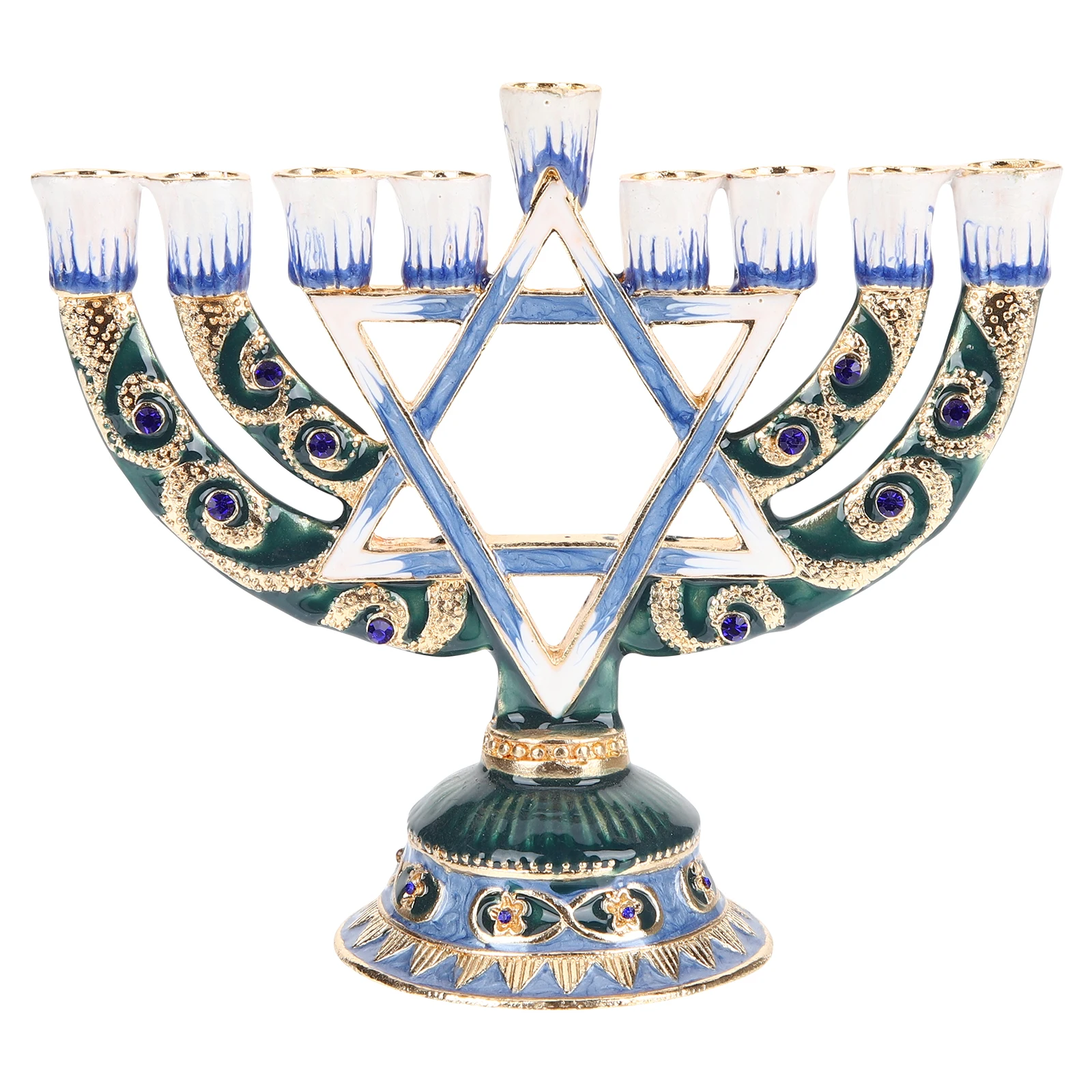 

9 Branches C Holder Retro Decorative Table Safe Alloy Material Hanukkah Dinner Party Cafe Use Sturdy Design