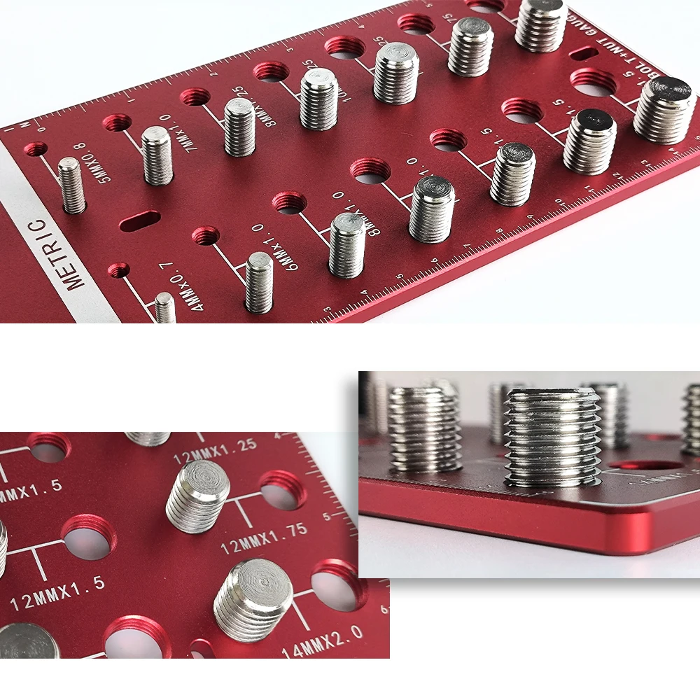 42 Size Thread Checker Gauge - Metric & Standard Bolt Identifier With Drill Bit Sizing