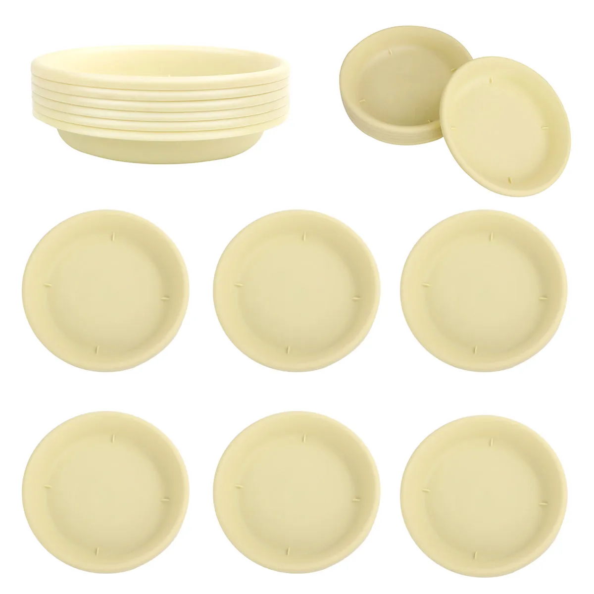 

6Pcs Colorful Flower Pot Tray Resin Round Shape Sturdy Durable Succulent Pots Saucer Fine Workmanship Anti-Slip Bottom Plant