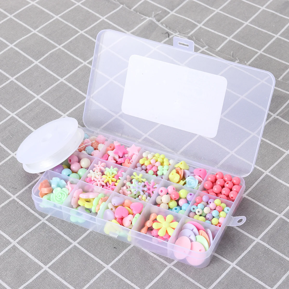 ชุดทำสร้อยข้อมือและสร้อยคอจากลูกปัดอะคริลิค 330 ชิ้น ลายตาราง 13 สี ชุดงานฝีมือเพื่อการศึกษาสำหรับเด็ก ของเล่นเสริมจินตนาการ