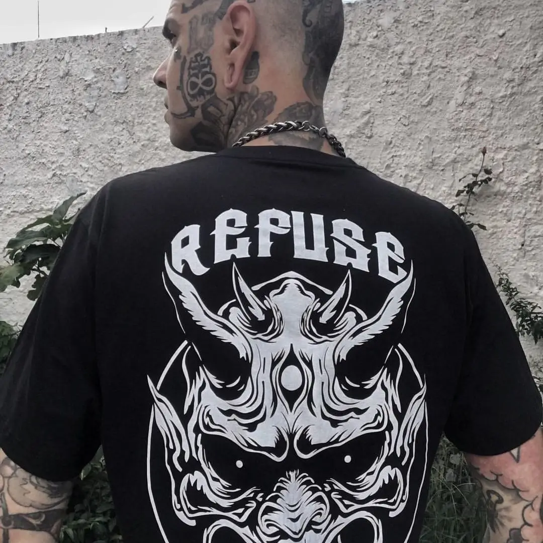 

American Street Letter Print Crew Neck Short-sleeved Cotton T-shirt Loose Men and Women Couple Hip-hop Half-sleeved