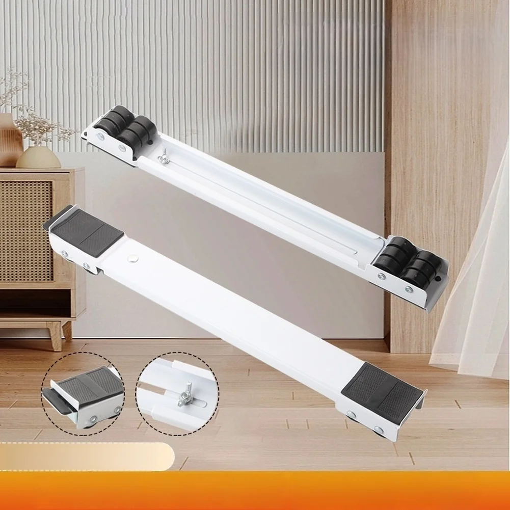 White Stainless Steel Moving Stand With Brake For Refrigerator Washing Machine Heavy Furniture Dolly Hand Tools