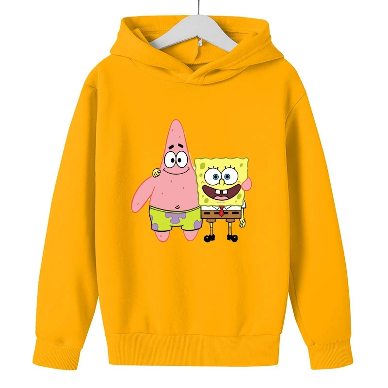 New Children\'s Cartoon Spongebob hoodies Kawaii Fashion Patrick star Sweater outdoor Sports Casual Shirt Multi boy sweatshirt