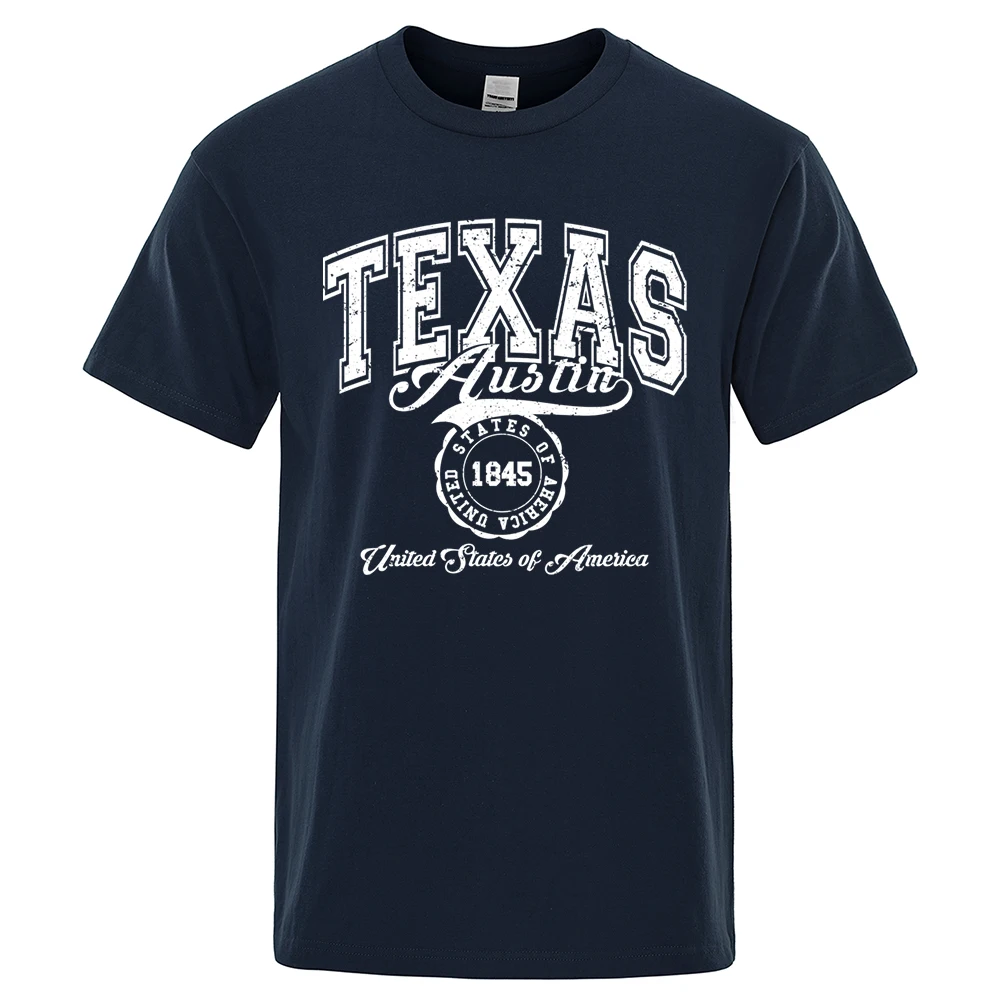 Texas Austin Vereinigte Staaten von Amerika T-Shirt Mann Mode T-Shirts Hip Hop atmungsaktive T-Shirt lässige T-Shirt Kleidung 100% Baumwolle Tops