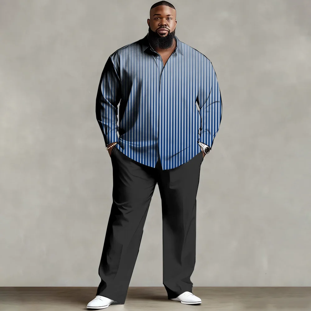 

S-9xl plus size Men's Shirt Set: Plaid-Modern Style - Soft Cotton Blend, Sleek Asymmetric Check Prints, Wrinkle-Resistant,