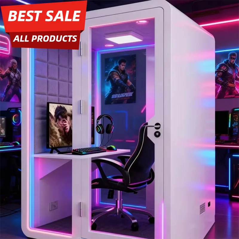 Modular Soundproof Cabin Office Pod Noise Reduction Acoustic Work Booth Aluminum Frame with Tempered Glass Customized