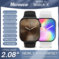 Microwear S10 WATCH X Smart Watch Men Series 10 48mm Gesture Answer ChatGPT NFC Compass GPS Motion Sport Smartwatch Women