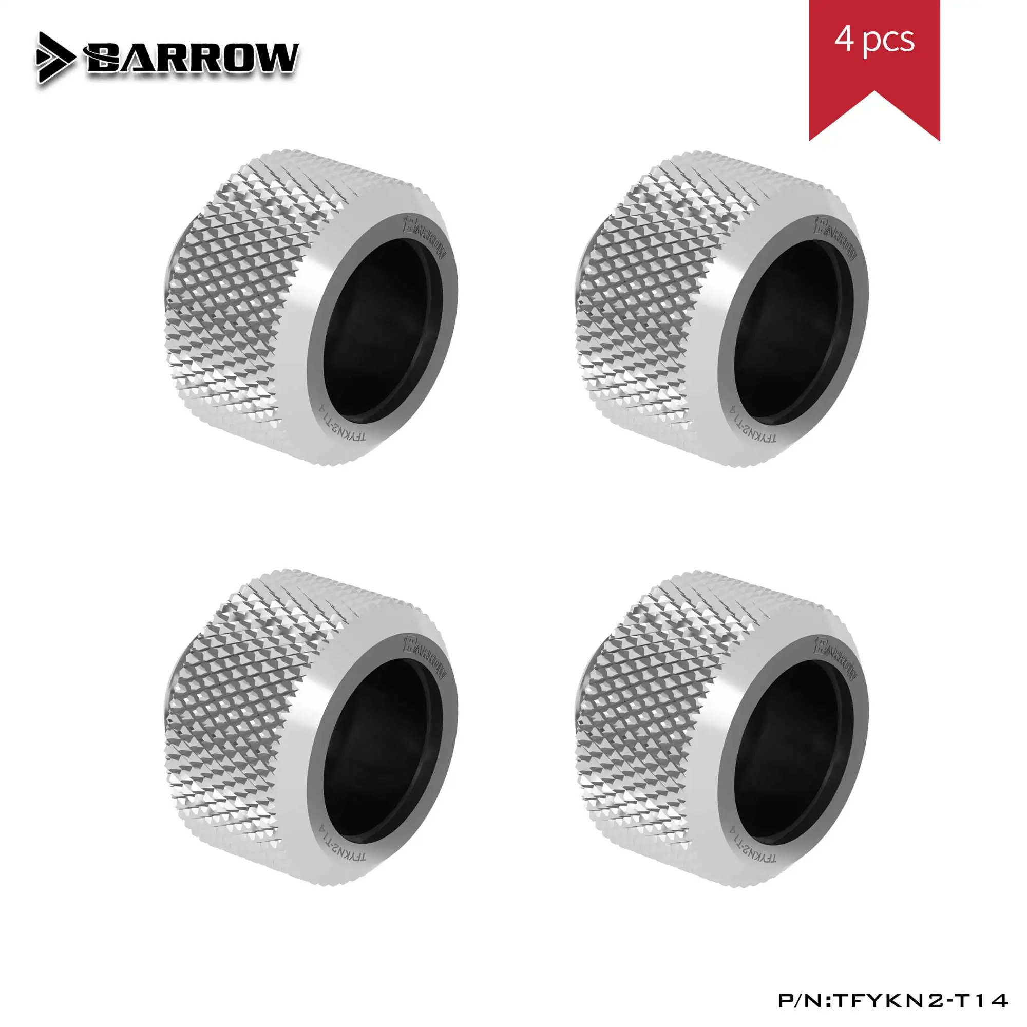 

Barrow TFYKN2-T14 4PCS Fitting G1/4 Water Cooling System For PC Hard Tube Fittings DIY Cooling Liquid Gold/Black/Silver/White