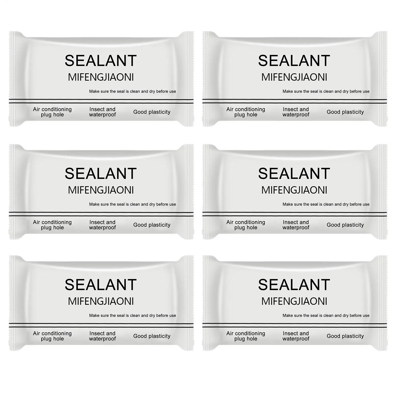 6PCS  Mastic Clay Waterproof Sealant Wall Hole Filler Repair Putty Air Conditioner Pipe Gap Blocking Mud Home Sealing Wall Hole