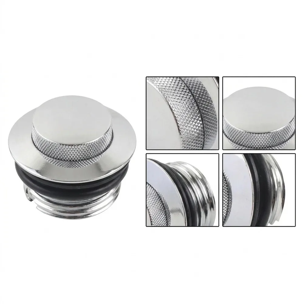 For Dyna 1992-2017 Black for Silver Cap Flush Up for Gas Cap Gas Tank Replacement Black Silver Aluminum Material Easy