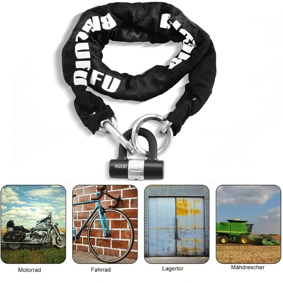 الثقيلة 4ft طويلة 15mm قطع برهان أقفال سلسلة مربعة للحماية الآمنة للدراجات النارية الدراجات مولدات البوابات والدراجات البخارية #2