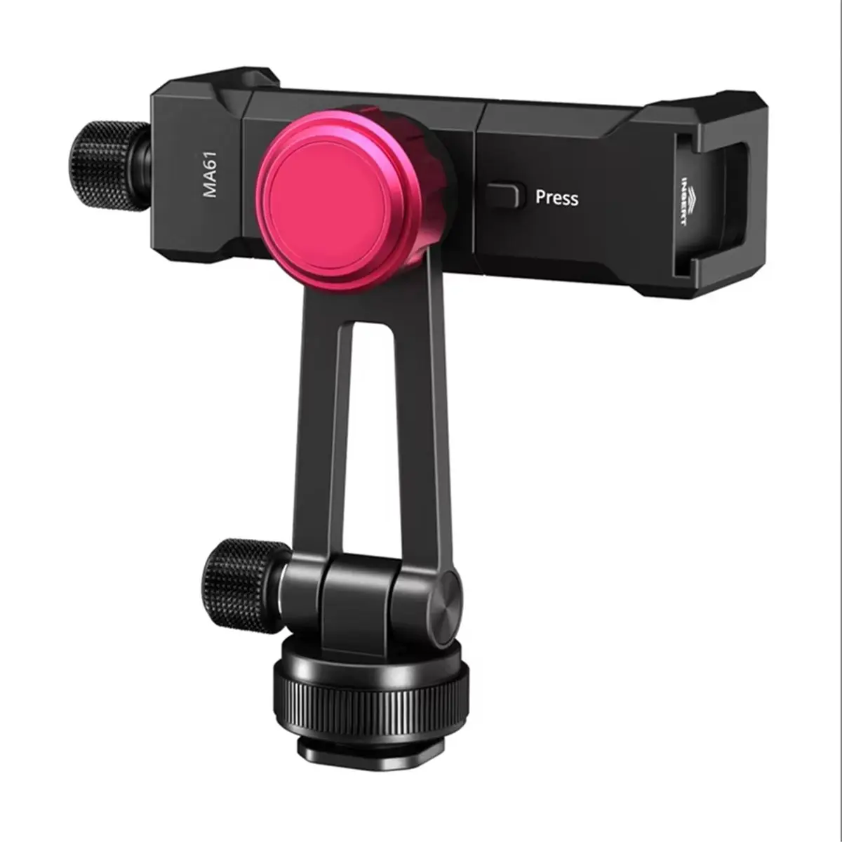 AT33 MA61 QuickClip Phone Clamp with Cold Shoe Mount Tripod Adapter Holder for Camera Photography Phone Light Vlog Shot
