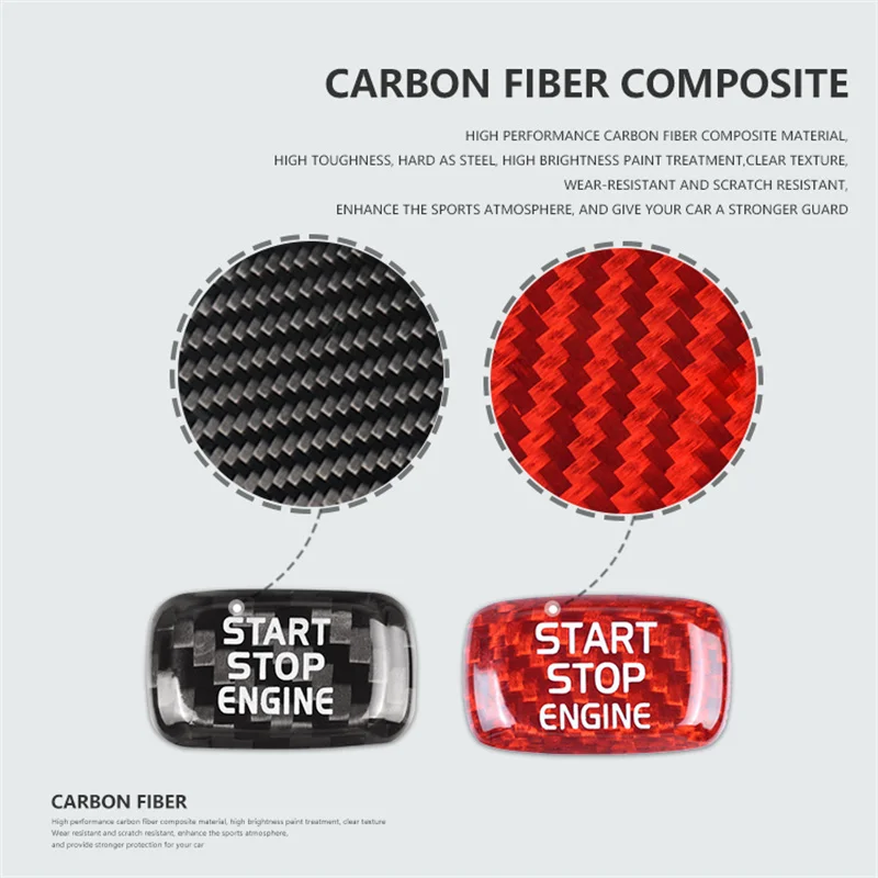 For Volvo V40 Car Engine Start Stop Button Cover Real Carbon Fiber Sticker 2013 2014 2015 2016 2017 2018 2019