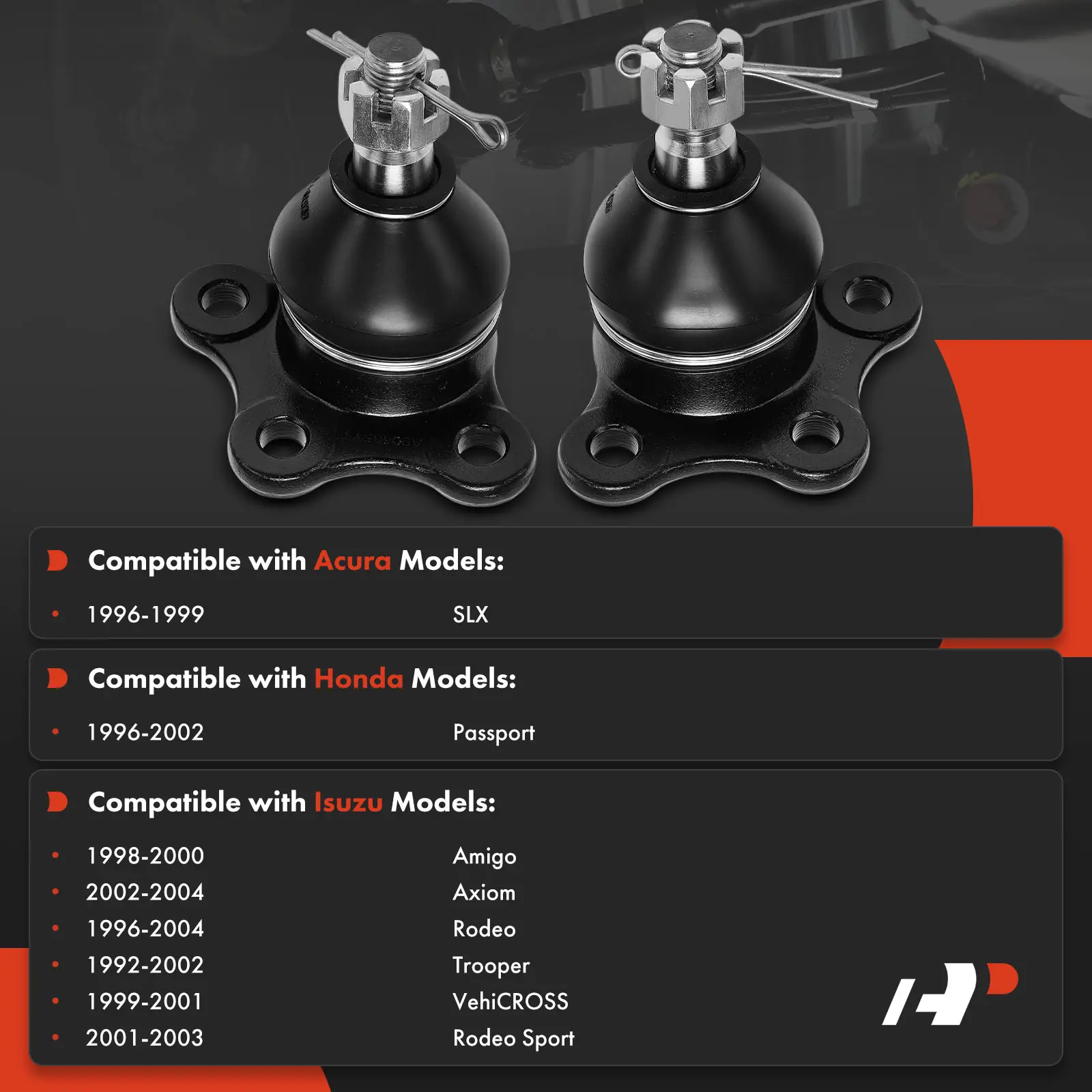 A-Premium 2x Front Upper Ball Joint for Honda Passport 1996-2002 Acura SLX 1996-1999 Isuzu Amigo 1998-2000 Axiom 2002-2004 Rodeo