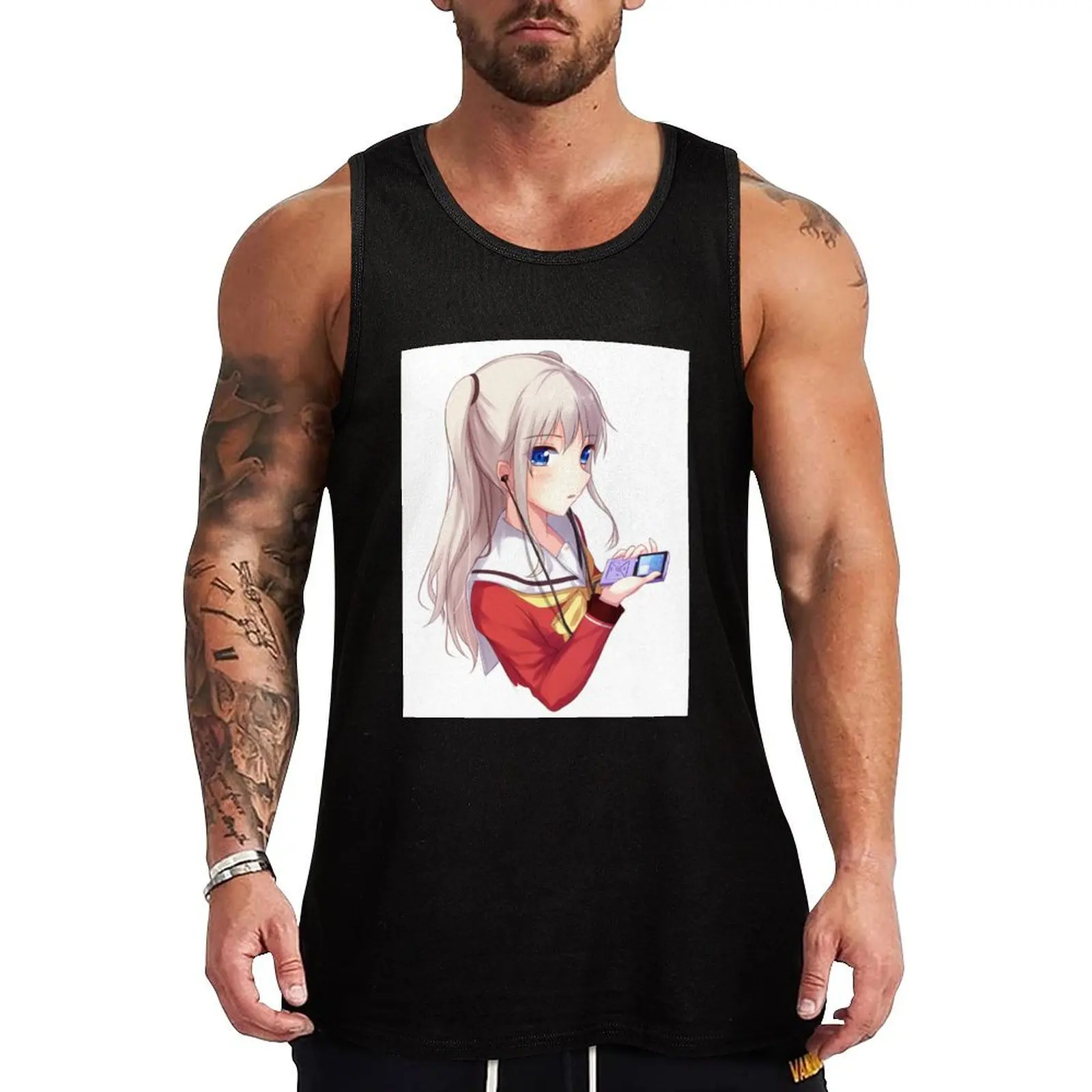 Nao Tomori - Charlotte - Cute Anime girl Tank Top Man sleeveless shirt Top T-shirt Men's gym quick-drying t-shirt