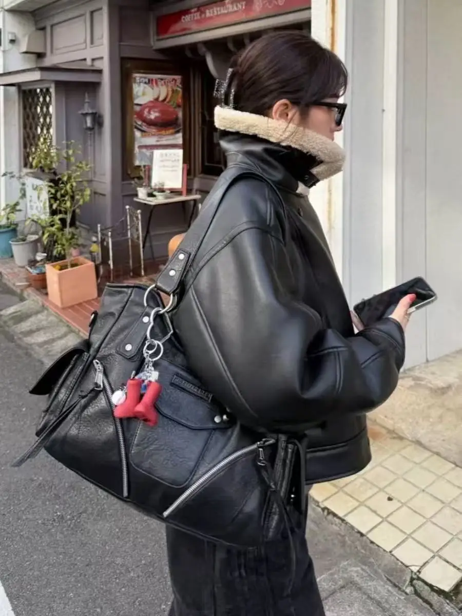 

Large Capaci Tote Bag Single oulder Korean Sle Handbag Retro Artistic Sle Women's Bag with PU Strap Handbag for Ladies