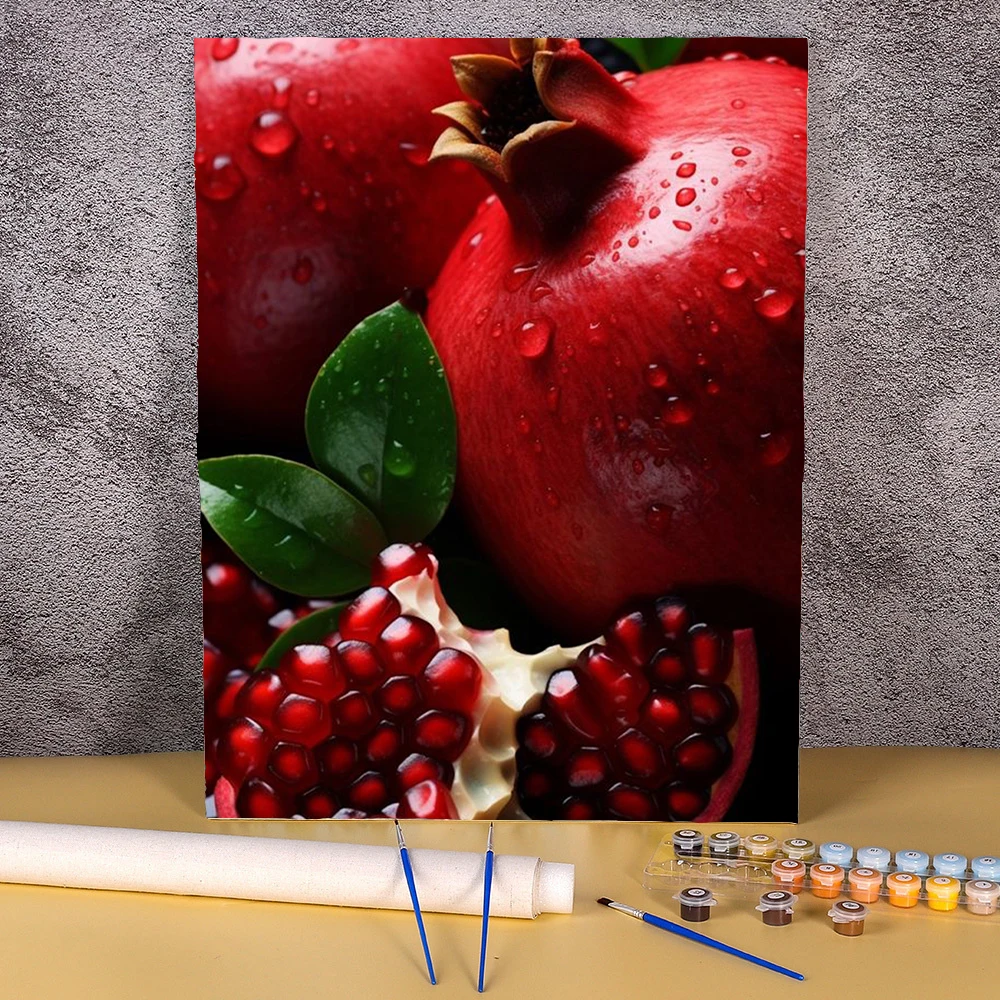 

Pomegranate Painting By Number Fruit Scenery Kits For Adults Handpainted Pictures By Numbers On Canvas Home Decoration DIY Gift