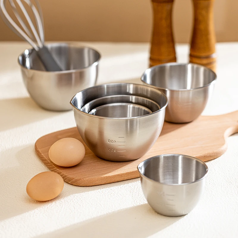 

Modem Housewife 304 Stainl Steel Bowl with Sc Kitchen Egg Beating Bowl Baking Salad Food ade Utensils Nordic Sle