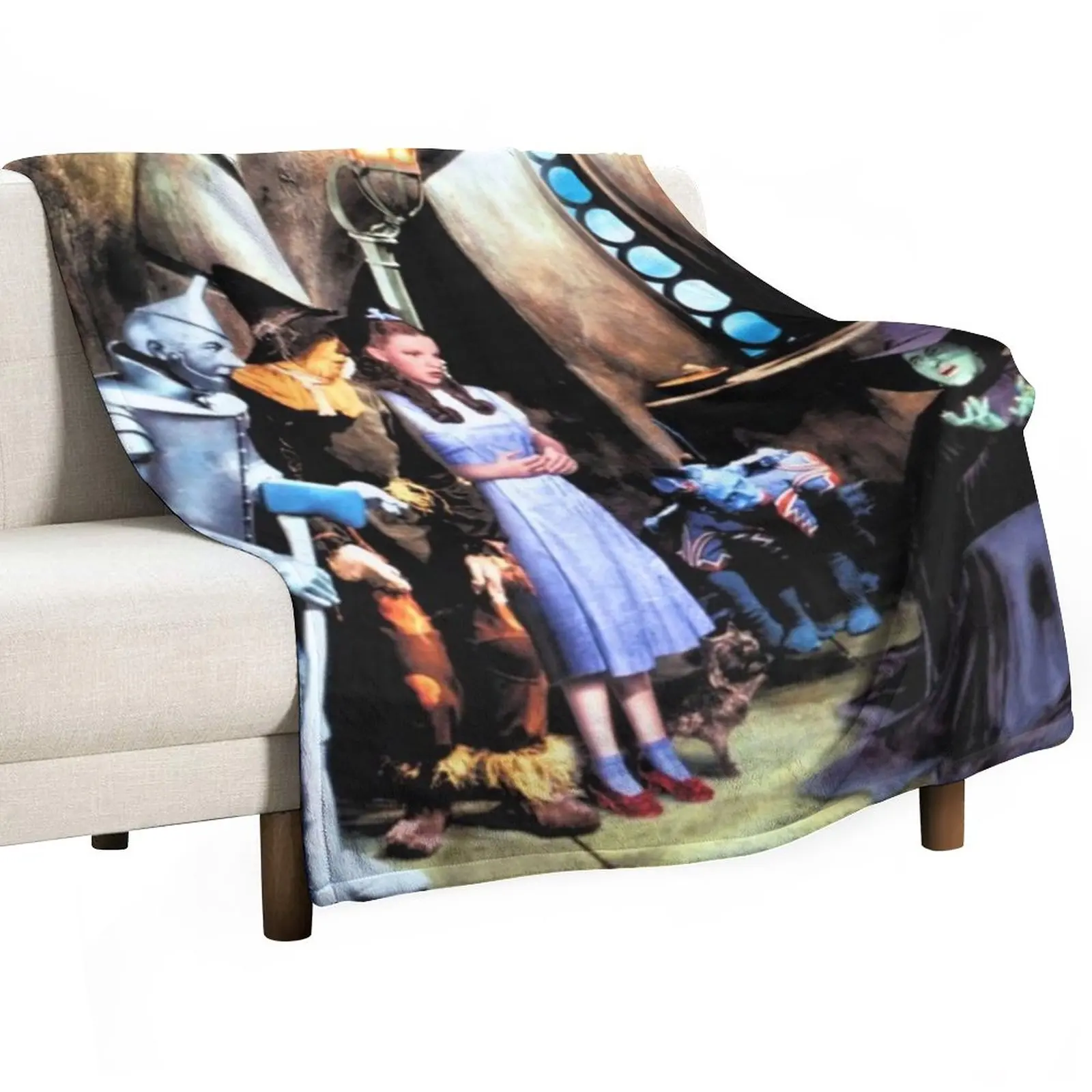 

colorized vintage design print stills oz melting with mask Throw Blanket Retros Winter beds Luxury Designer Blankets