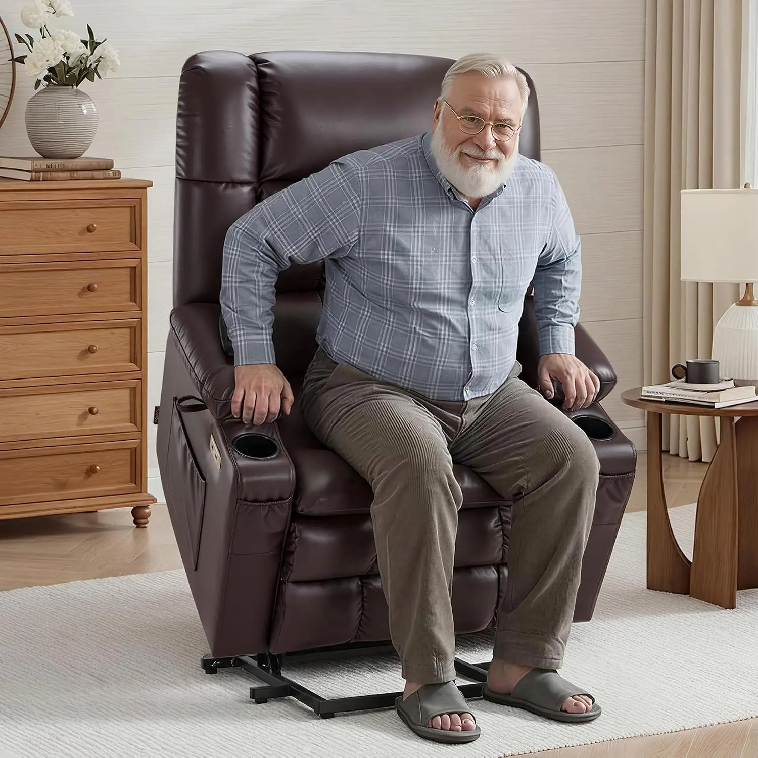 Oversized Dual Motor Power Lift Recliner Chair for Elderly R7891, Custom