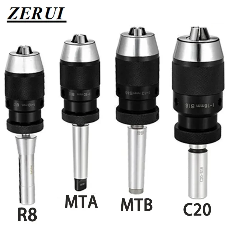 B10 B12 B16 B18 B22 Self tightening drill chuck MT1 MT2 MT3 MT4 C6 C8 C12 C16 C20 R8 Morse Drill Chuck Lathe 1-10 1-13mm 1-16mm