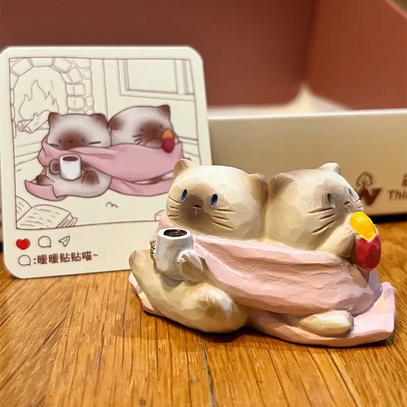 

For Fans Genuine Cat Pai Blind Box Cute Siamese Cat Star Shaped Resin Table Ornament Healing Collectible Figurine Birthday Gift