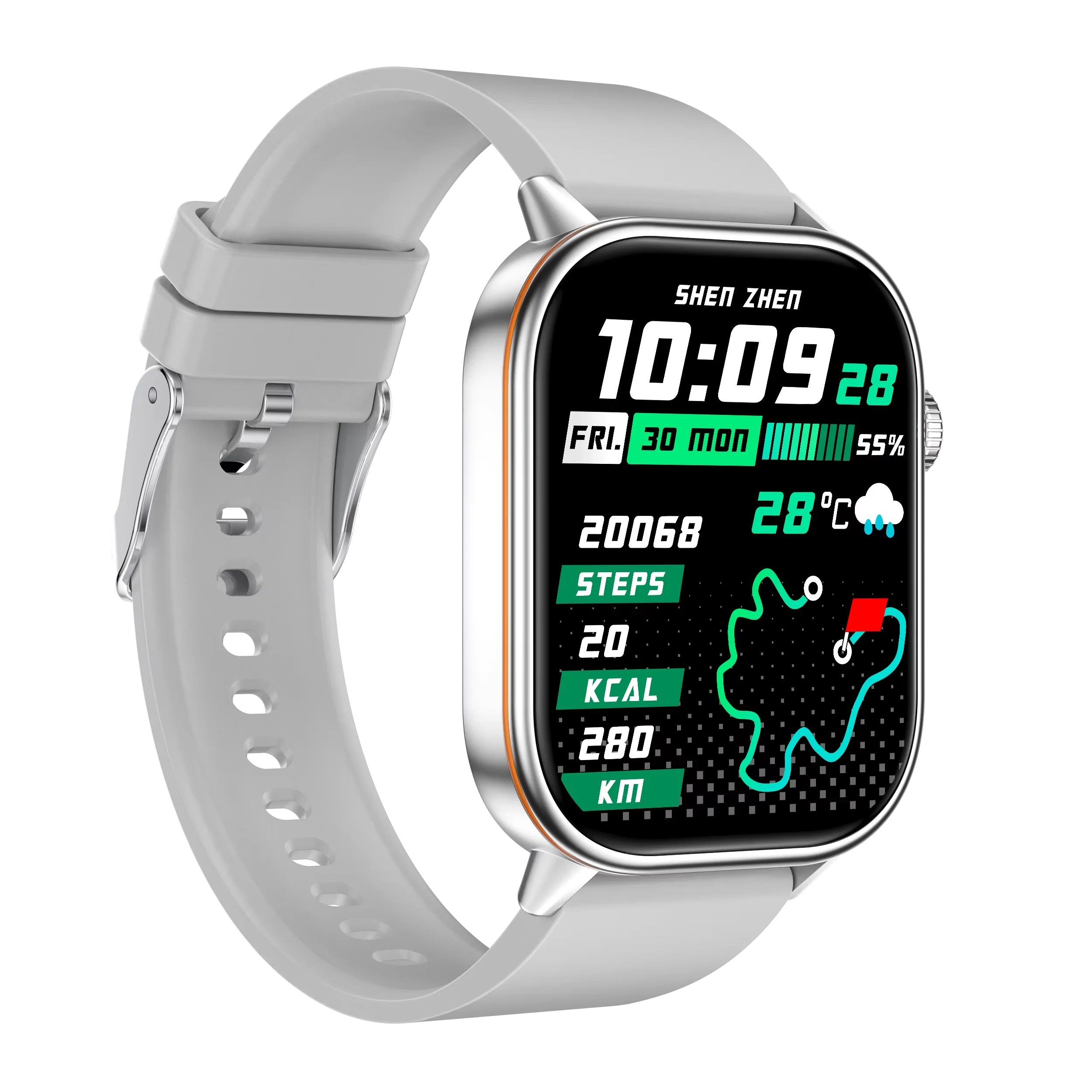 2025 New Arrival 2.01 Inch Large Screen GPS Smart Watches QX17 with BT Call Health Monitoring Sports Smartwatch