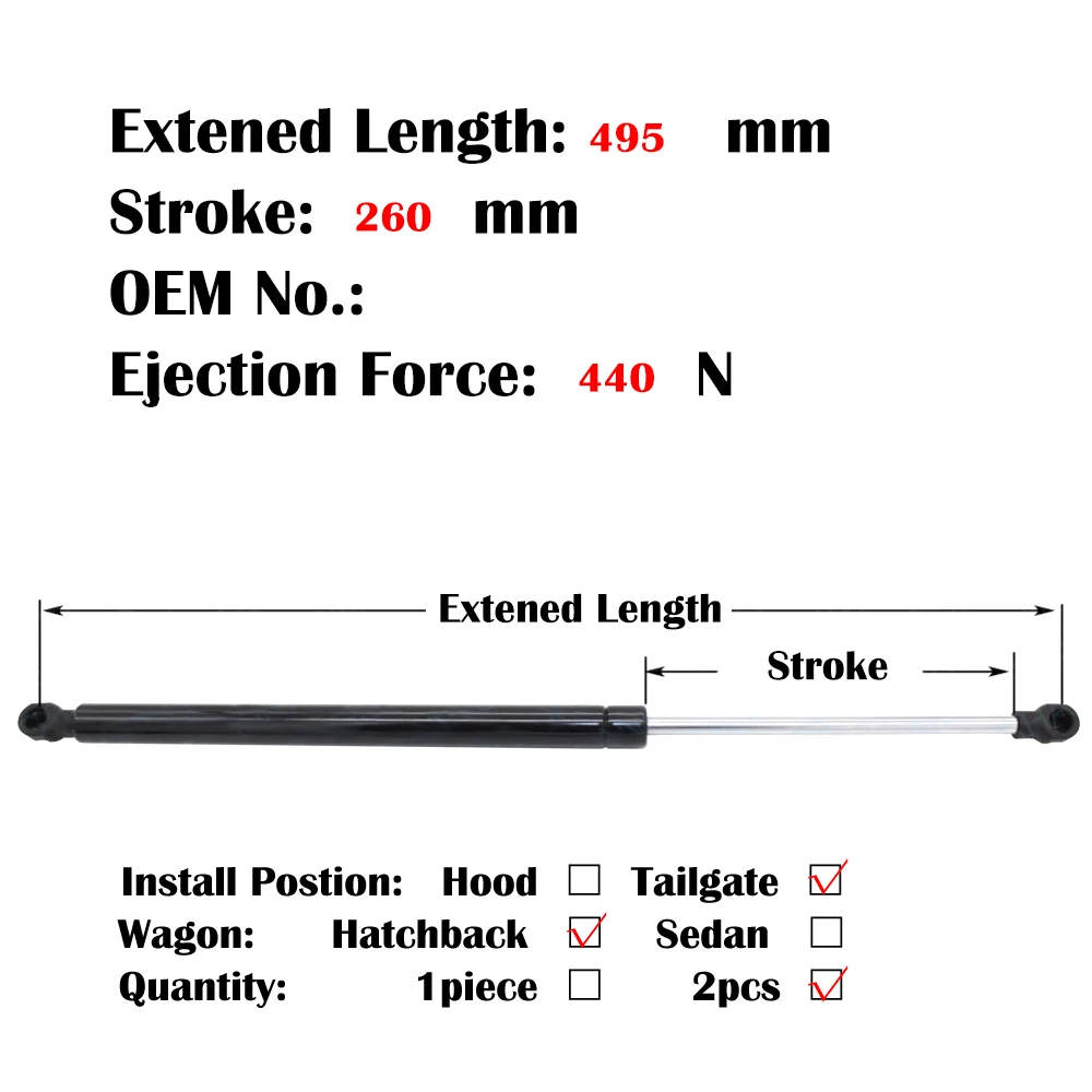 Rear Door Support Hydraulic Lift Rod For Skoda Fabia 5J MG 2008-2014 Strut Spring Shock Bars Bracket Accessories