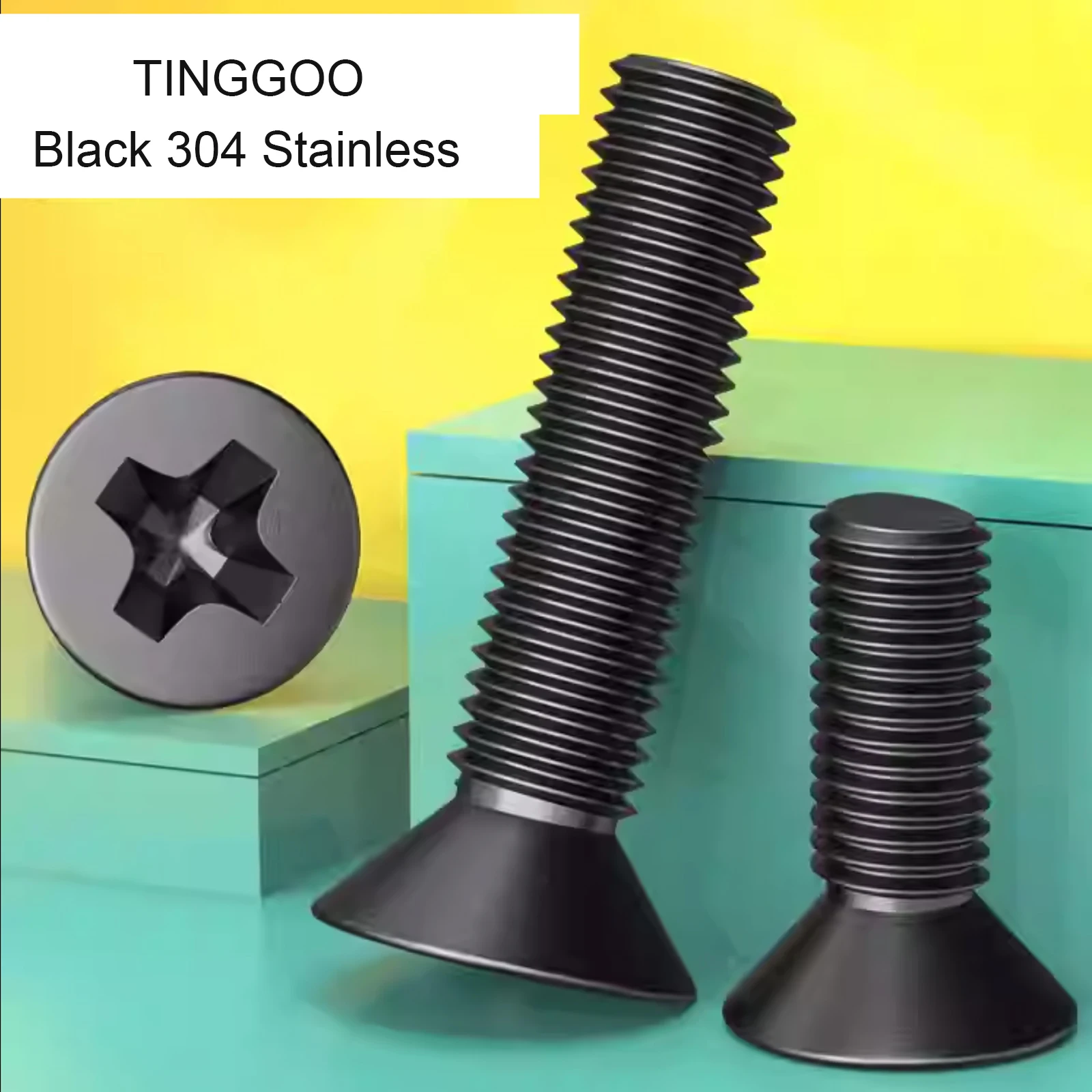 50pcs M1 M1.2 M1.4 M1.6 M2 M2.5 M3 GB819 Mini Small Black 304 Stainless Steel Cross Phillips Countersunk Head Mirco Screw Bolt