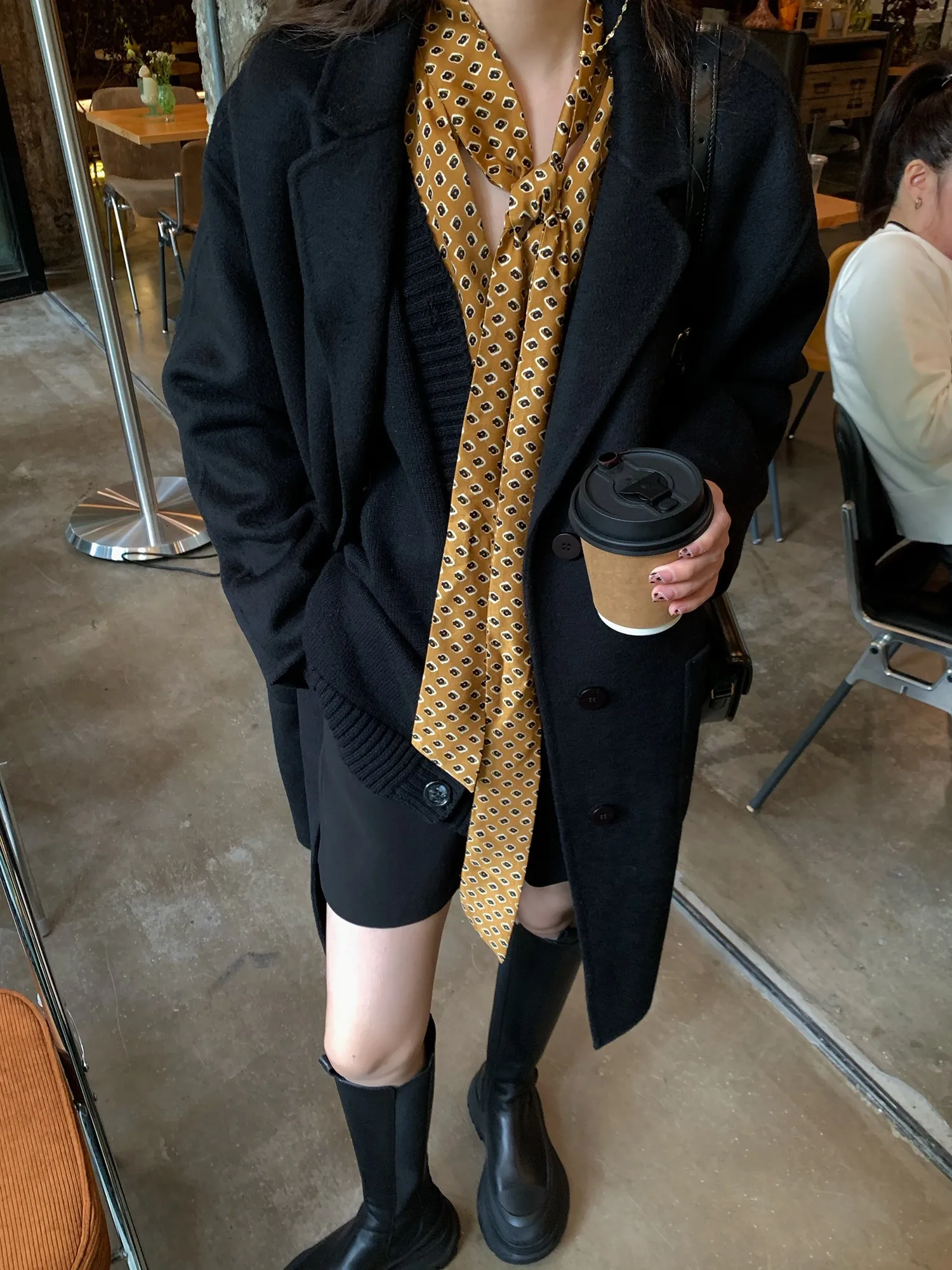 

Классическое двустороннее шерстяное пальто женское, средней длины, зимнее, для невысоких, однотонное, для повседневной носки