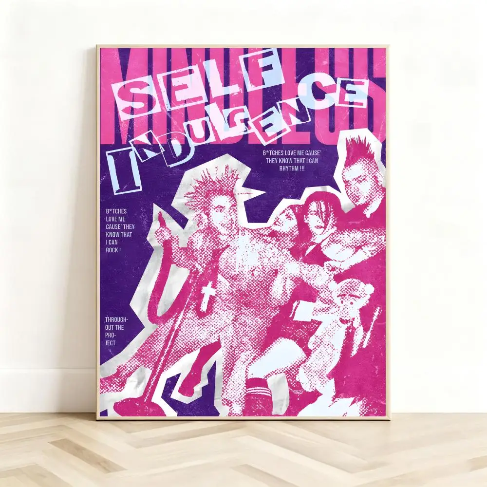 Chaotic Band M-Mindless Self Indulgence MSI Poster Classic Self-Adhesive PP Wall Sticker for Living Room Bar Decor Gift