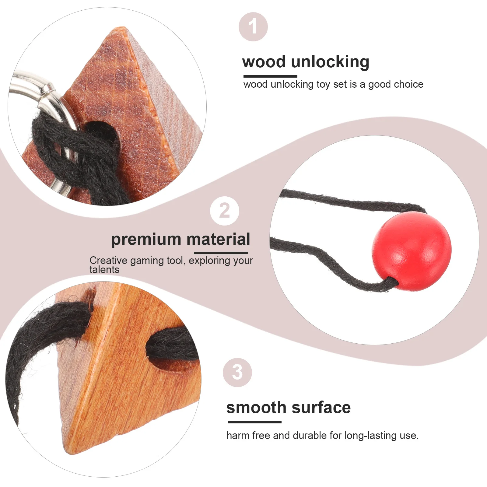 

Wood Unlocking Brain Teaser Educational Wooden Plaything for Kids Adults Intellectual Puzzle Stress Relief Hand Skill Training