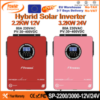 PowMr 2.2KW 3.2KW Hybrid Solar Inverters 12V 24V Pure Sine Wave 50HZ/60HZ 80A MPPT Soalr Charge Controller Max 400VDC Panel