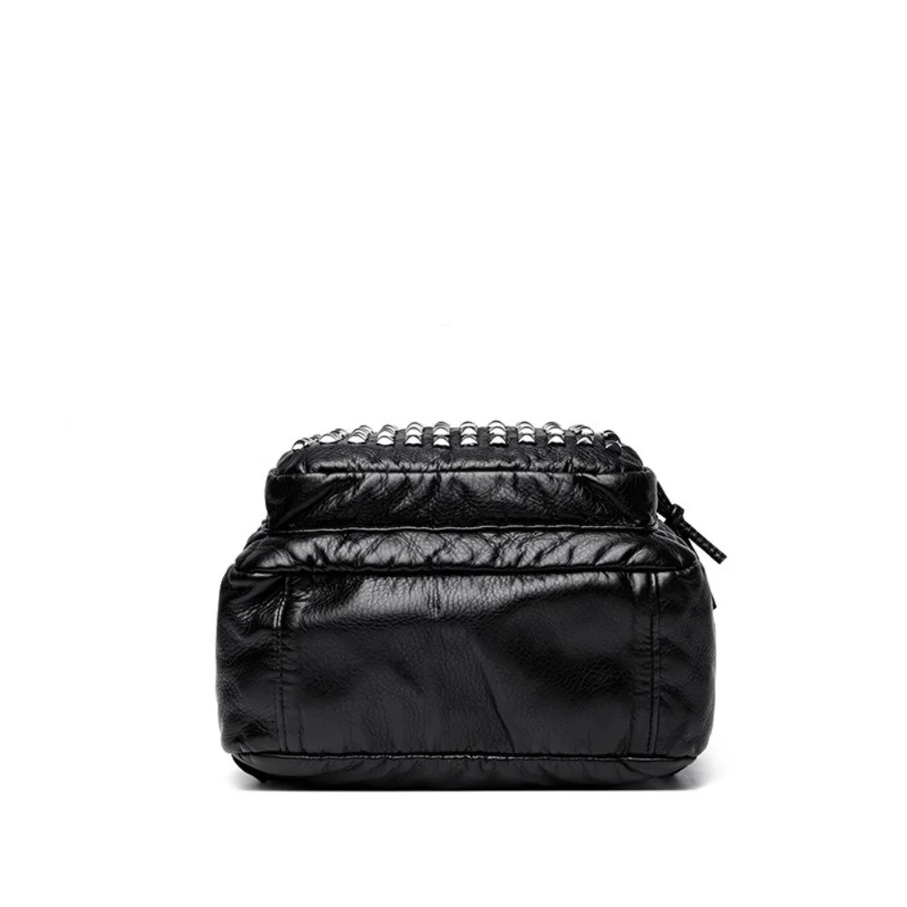 Premium Quality Luxury Design Rivets Backpacks Soft Leather Large Capacity PU Backpacks Wear Resistant Punk Backpacks Unisex