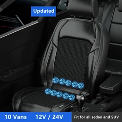 1Pcs Car Seat Cushion for All Cars Automotive Adjustable Temperature Cooling Massage 10 Vans Functional Ventilated Seat Cushion