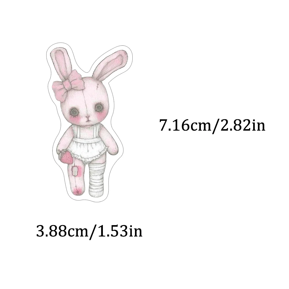 50PCS Pink Horror Gothic Doll Women's Halloween Stickers Creative and Personalized Holiday Gifts Collection Decoration Phone
