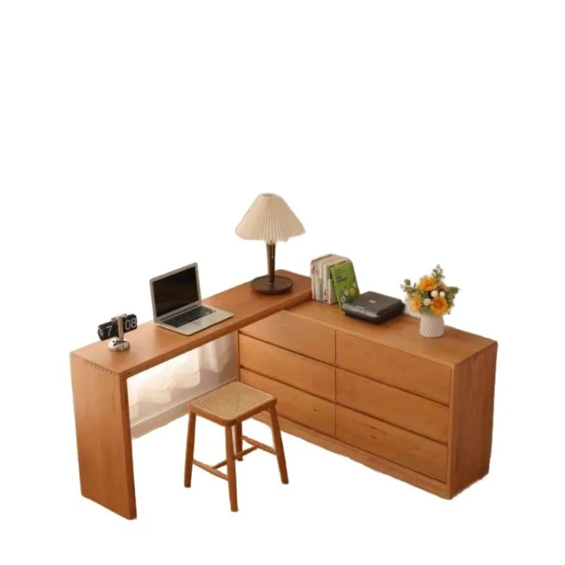Bedroom, bedside chest, cosmetic table, integrated multi-functional storage cabinet, solid wood corner dresser, desk combination