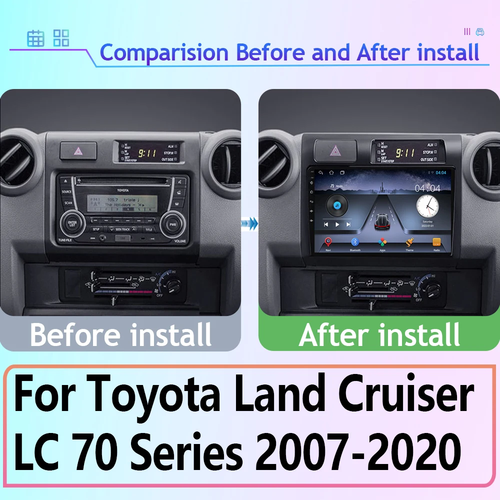 Android 13 For Toyota Land Cruiser LC 70 Series 2007-2020 Car Radio Multimedia Player GPS Navigation QLED 5G WIFI BT No 2din DVD