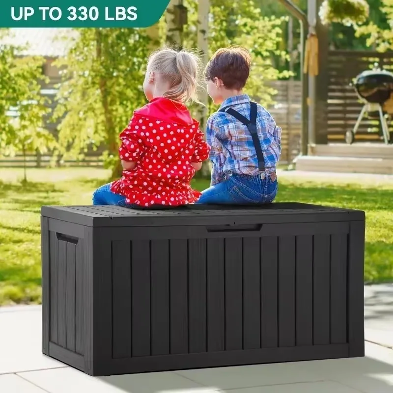 YITAHOME caja de cubierta de resina de 80 galones, caja de almacenamiento bloqueable al aire libre para muebles de Patio, caja de cubierta de Patio impermeable para tapetes