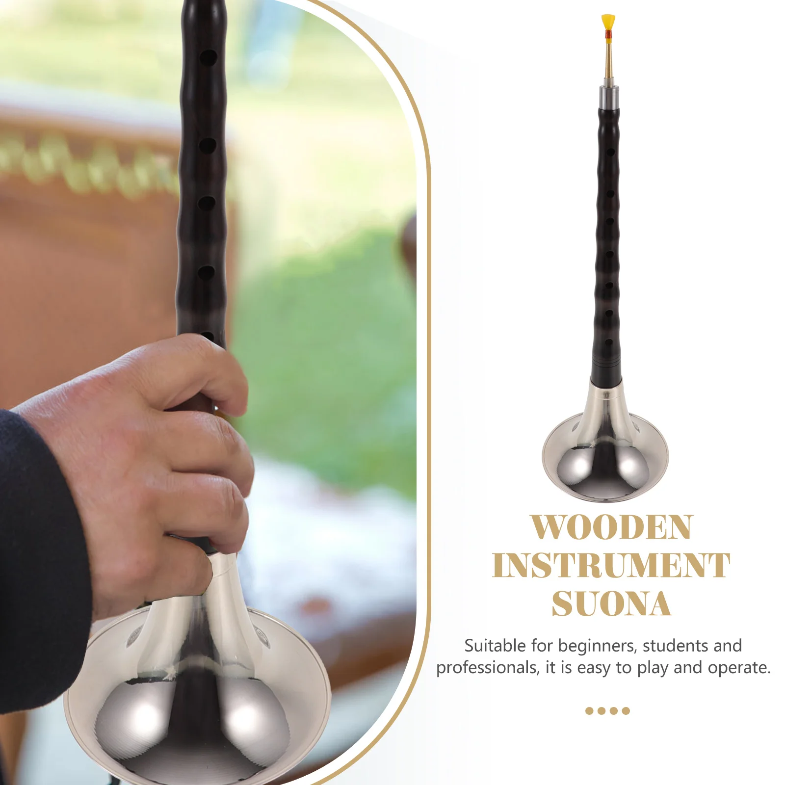 

Suona Musical Instruments for Beginners Professional Wood Traditional Child Easy to Play Durable Rust Proof Practical Music