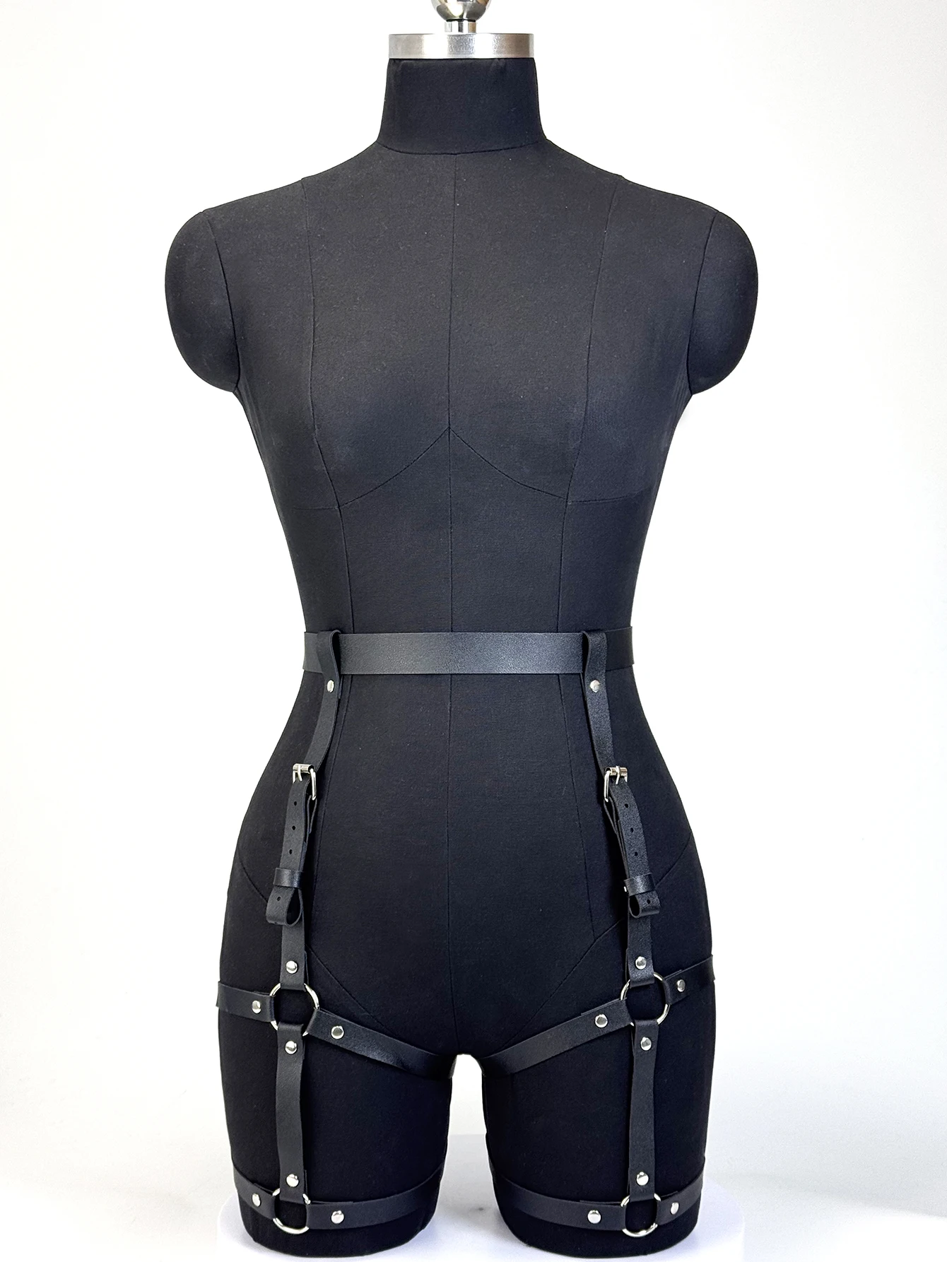 

Женские ремни для ног из искусственной кожи больших размеров, ремни для тела в стиле панк, готические подвязки для ног, готический пояс, одежда