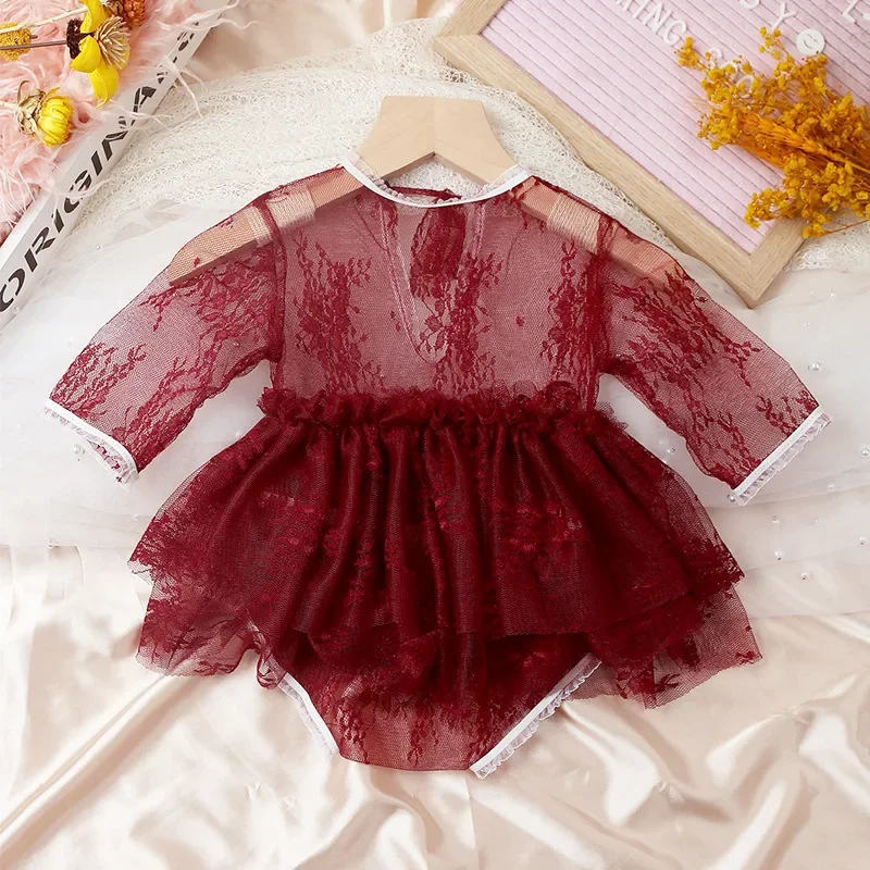 Robe princesse en dentelle pour bébé fille, tenue pour nouveau-né, accessoires de photographie