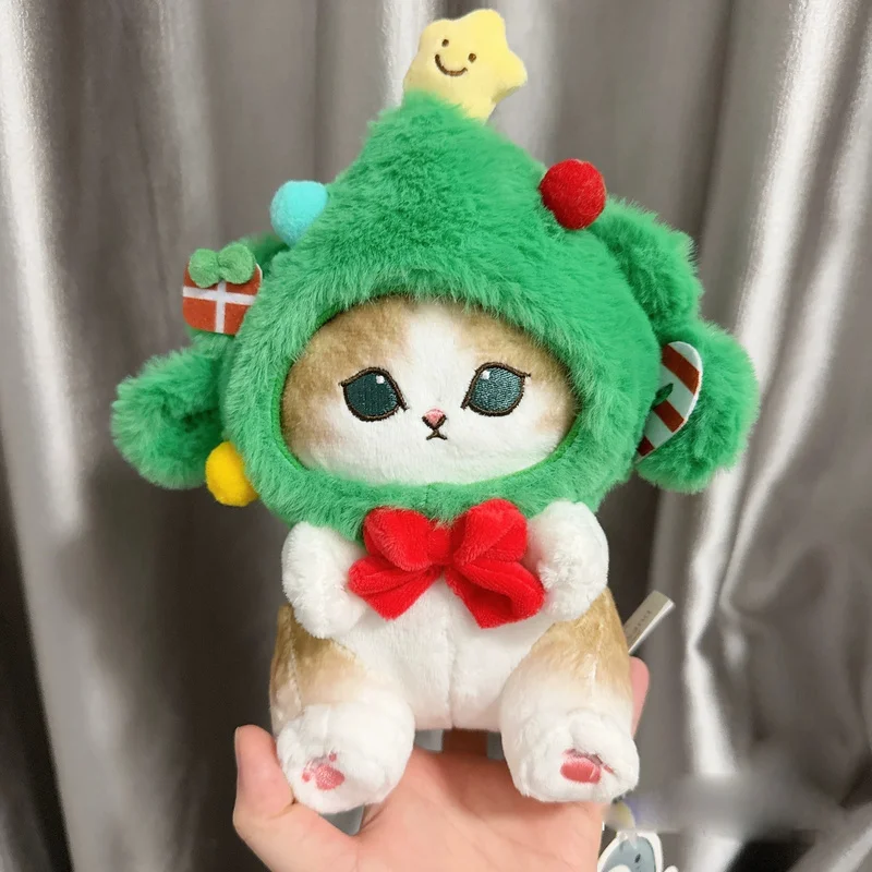 

Рождественское издание, милый мультяшный кот, плюшевая игрушка, кулон, брелок, украшение для школьного рюкзака, мягкая удобная плюшевая игрушка, Рождественский подарок