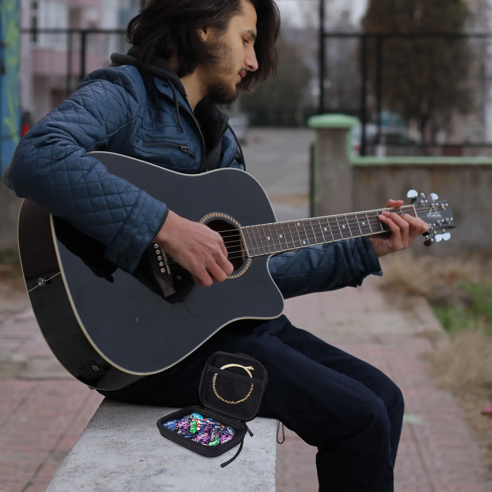 

4pcs Guitar Pick Storage Holder Organizer Case With Zipper Travel School Party Concert Large Capacity Accessories Container For